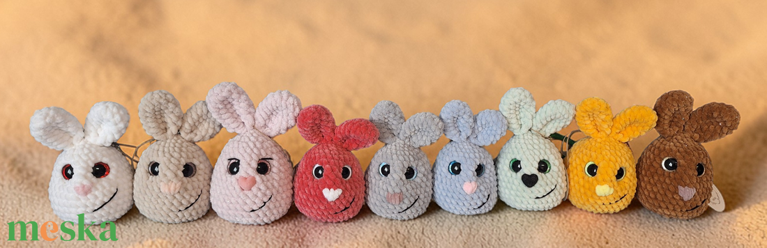 Horgolt amigurumi nyuszi, sárga - ünnepi díszek, dekorációk - húsvéti díszek és dekorációk - húsvéti tojásfadíszek - Meska.hu