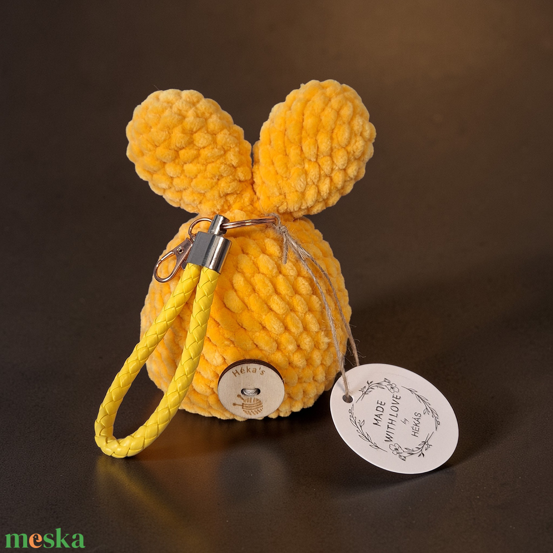Horgolt amigurumi nyuszi, sárga - ünnepi díszek, dekorációk - húsvéti díszek és dekorációk - húsvéti tojásfadíszek - Meska.hu
