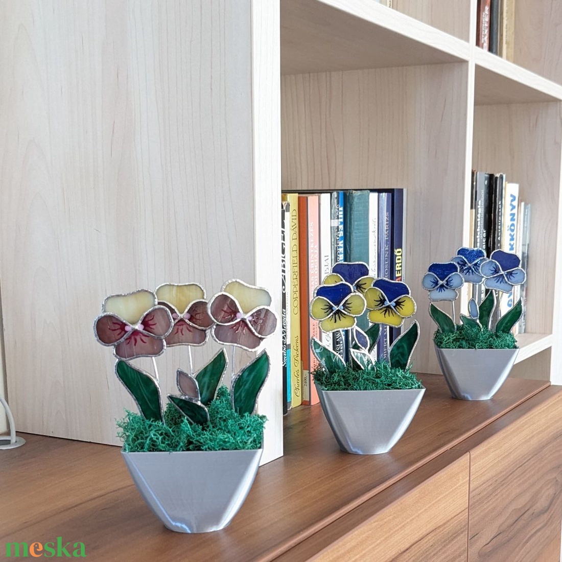 Árvácska üveg örökvirág dekoráció - Mályvaszínű - otthon & lakás - dekoráció - virágdísz és tartó - csokor & virágdísz - Meska.hu