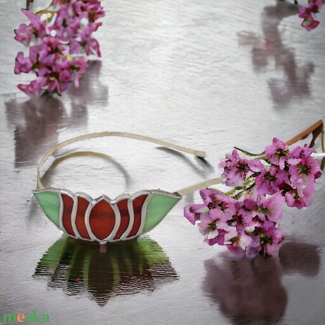 Tulipános alkalmi hajpánt, üveg hajdísz - Piros - esküvő - hajdísz - hajpánt - Meska.hu Tulipános alkalmi hajpánt, üveg hajdísz - Piros - esküvő - hajdísz - hajpánt - Meska.hu