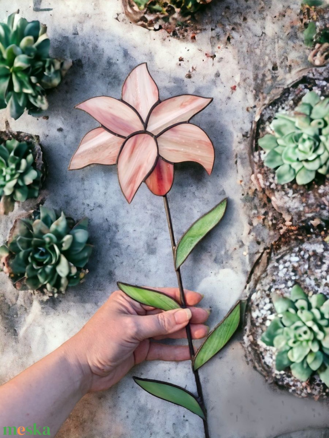 Liliom szál üveg örökvirág - otthon & életmód - dekoráció - virágdísz és tartó - csokor & virágdísz - Meska.hu