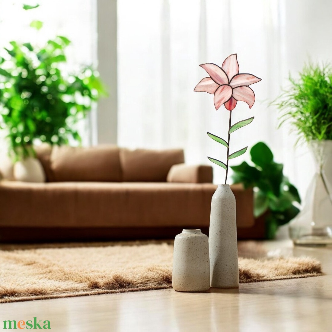 Üveg Liliom Örökvirág - Örömanya köszönőajándék - esküvő - emlék & ajándék - szülőköszöntő ajándék - Meska.hu