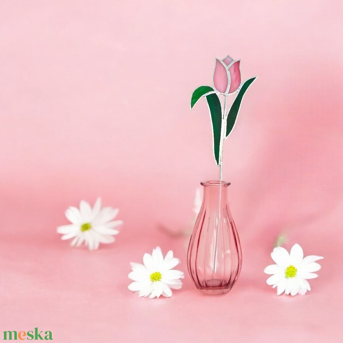 Tulipán szál üveg örökvirág - Rózsaszín - otthon & életmód - dekoráció - virágdísz és tartó - csokor & virágdísz - Meska.hu Tulipán szál üveg örökvirág - Rózsaszín - otthon & életmód - dekoráció - virágdísz és tartó - csokor & virágdísz - Meska.hu