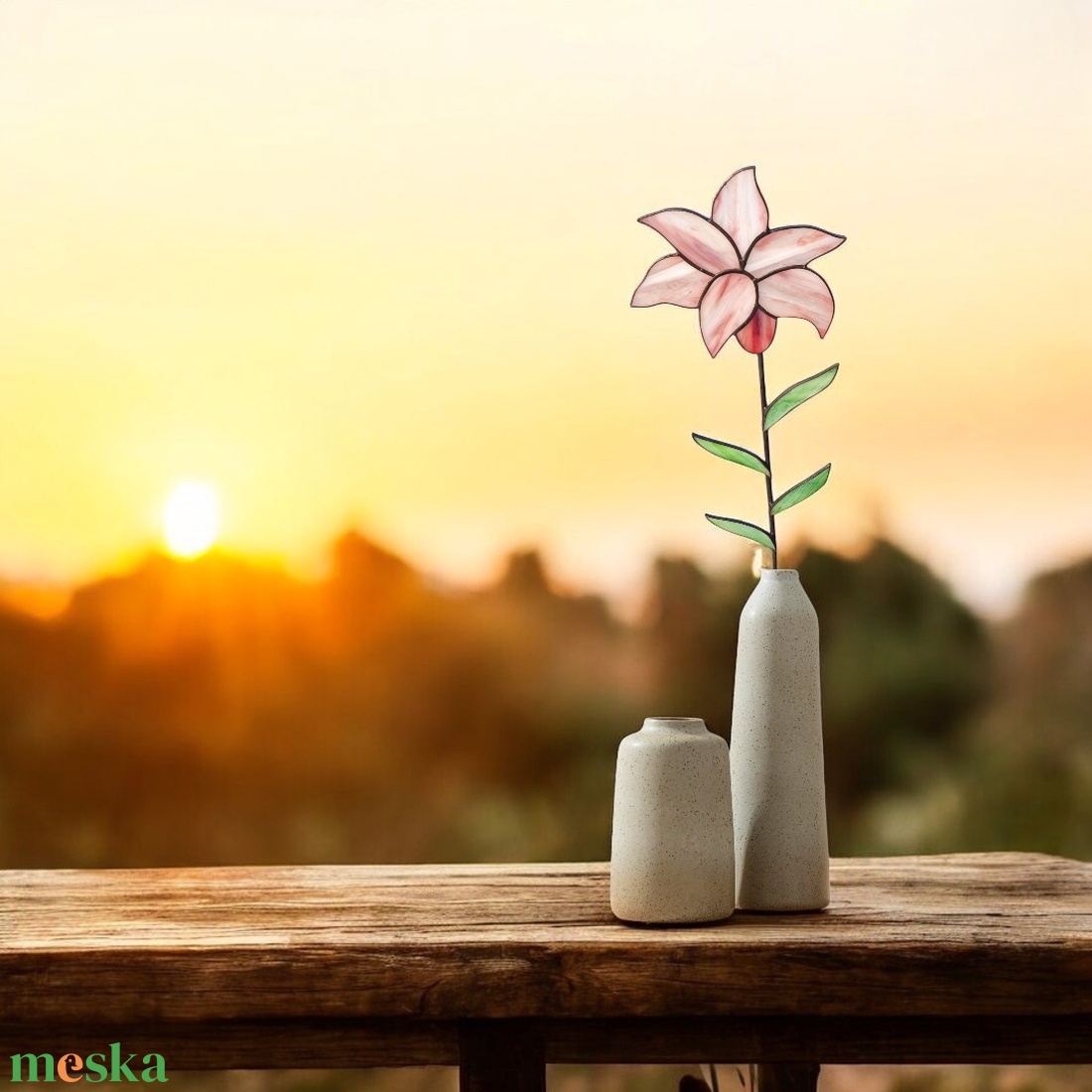 Liliom szál üveg örökvirág - otthon & életmód - dekoráció - virágdísz és tartó - csokor & virágdísz - Meska.hu