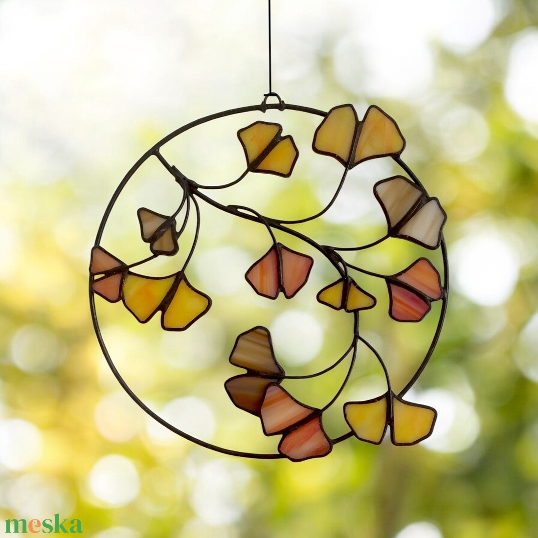 Ginkgo levélkoszorú - Fényfogó üveg ablakdísz - otthon & életmód - dekoráció - ajtó- és ablak dekoráció - ablakdísz - Meska.hu Ginkgo levélkoszorú - Fényfogó üveg ablakdísz - otthon & életmód - dekoráció - ajtó- és ablak dekoráció - ablakdísz - Meska.hu