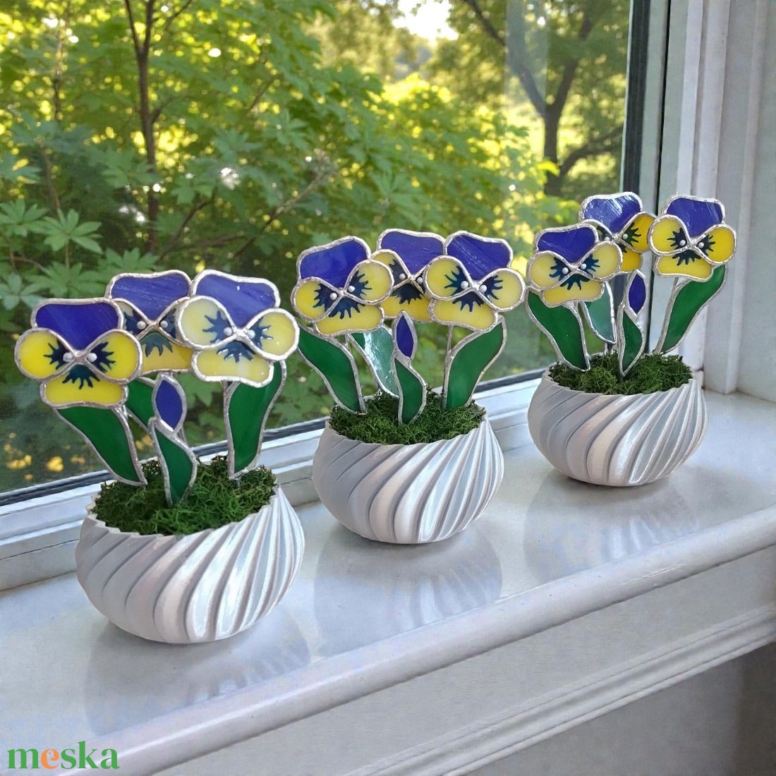 Árvácska üveg örökvirág - Ajándék nagymamának - otthon & életmód - virágdekoráció - virágdíszek - asztali virágdísz - Meska.hu