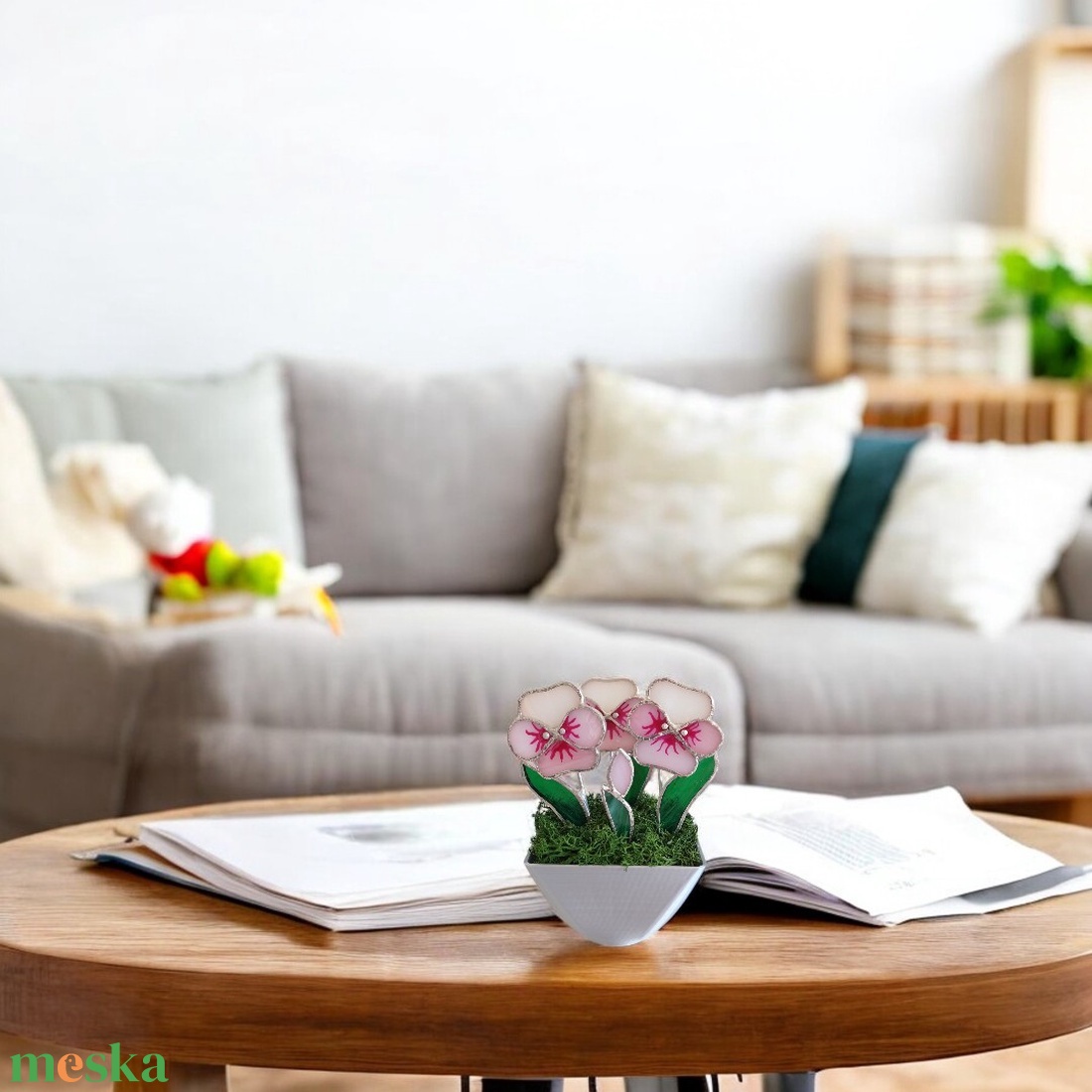 Üveg árvácska - Születésnapi virág ajándék - otthon & életmód - virágdekoráció - virágdíszek - virágdísz kaspóban - Meska.hu