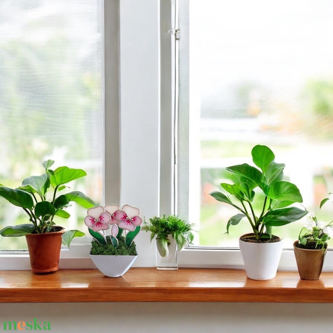 Üveg árvácska - Születésnapi virág ajándék - otthon & életmód - virágdekoráció - virágdíszek - virágdísz kaspóban - Meska.hu