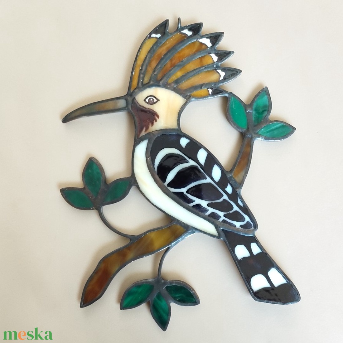 Búbos banka - Üveg függődísz madár imádóknak - otthon & életmód - dekoráció - fali és függő dekoráció - falra akasztható dekor - Meska.hu