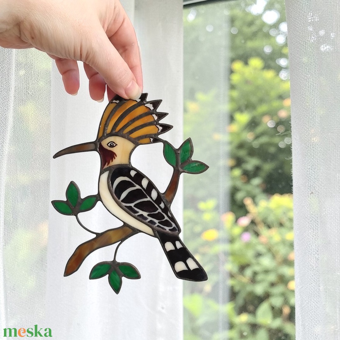 Búbos banka - Üveg függődísz madár imádóknak - otthon & életmód - dekoráció - fali és függő dekoráció - falra akasztható dekor - Meska.hu