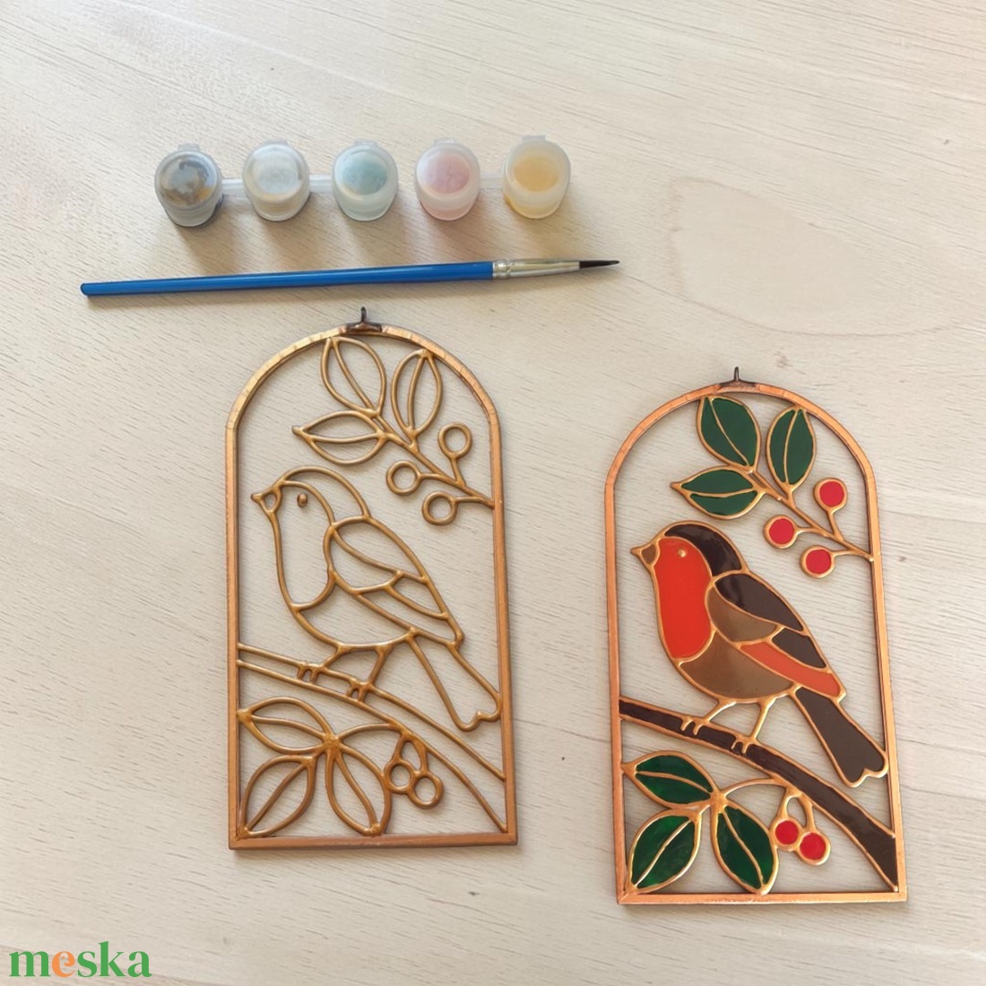 Üvegfestő DIY Alkotó doboz - Vörösbegy - diy (csináld magad) - egységcsomag - Meska.hu
