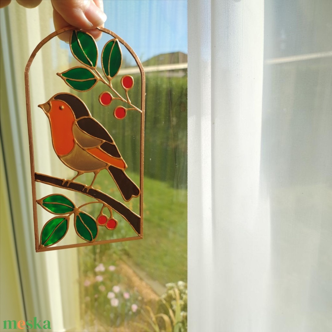 Üvegfestő DIY Alkotó doboz - Vörösbegy - diy (csináld magad) - egységcsomag - Meska.hu