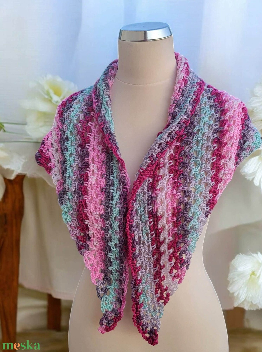 Horgolt  kendő - ruha & divat - sál, sapka, kendő - sapka - Meska.hu