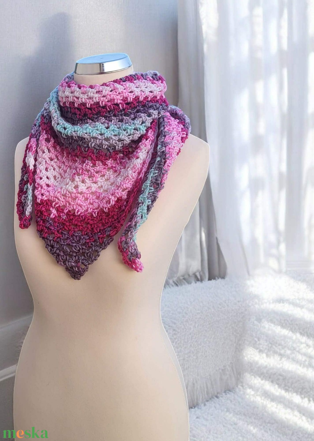 Horgolt  kendő - ruha & divat - sál, sapka, kendő - sapka - Meska.hu