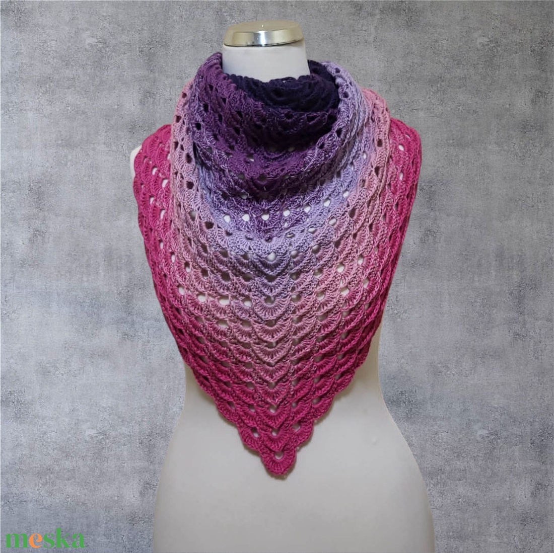 Horgolt kendő - ruha & divat - sál, sapka, kendő - sál - Meska.hu