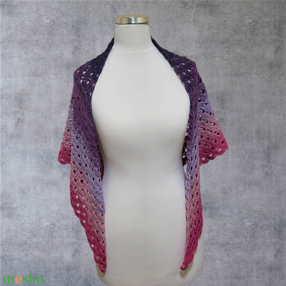 Horgolt kendő - ruha & divat - sál, sapka, kendő - sál - Meska.hu