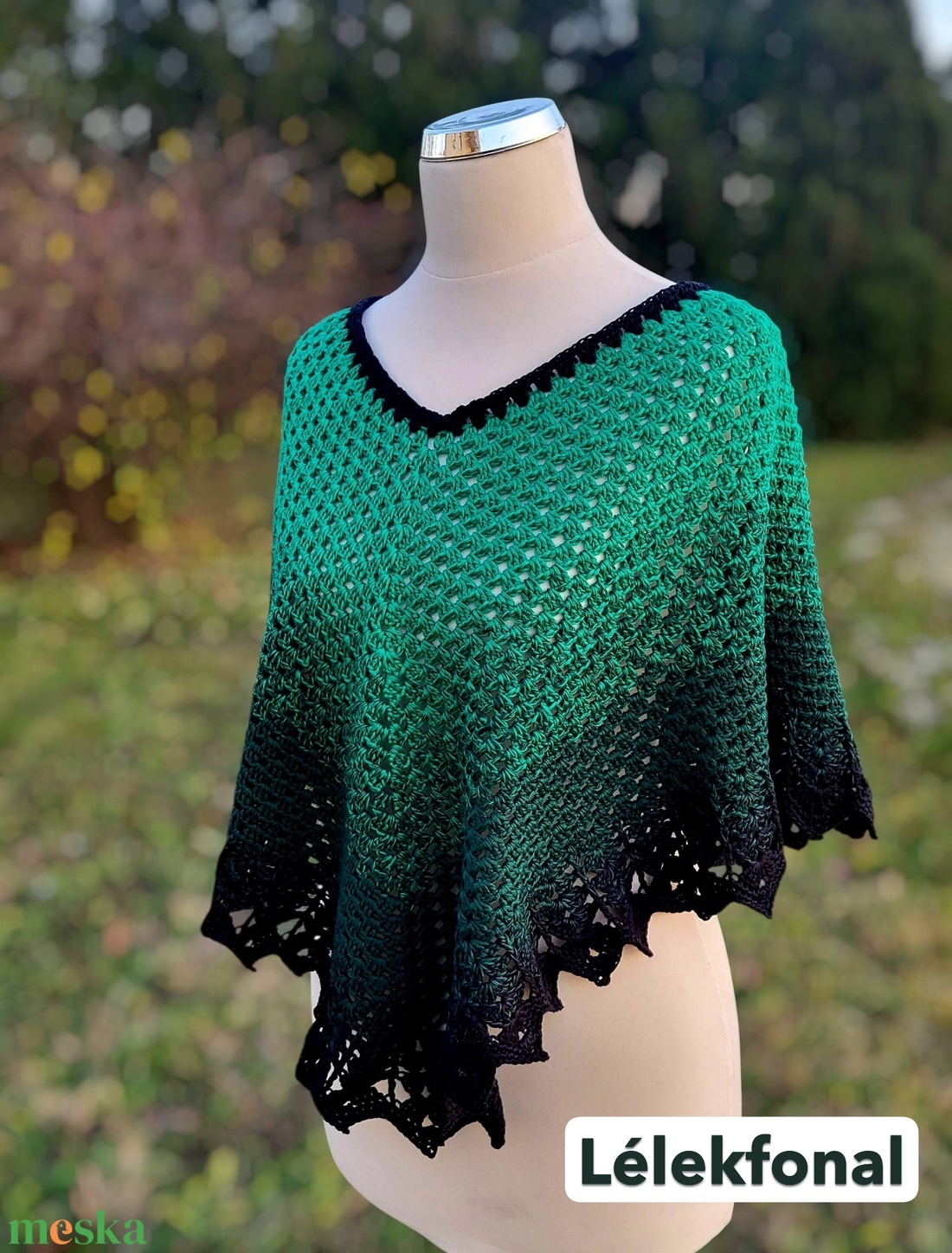 Horgolt poncsó - ruha & divat - női ruha - poncsó - Meska.hu