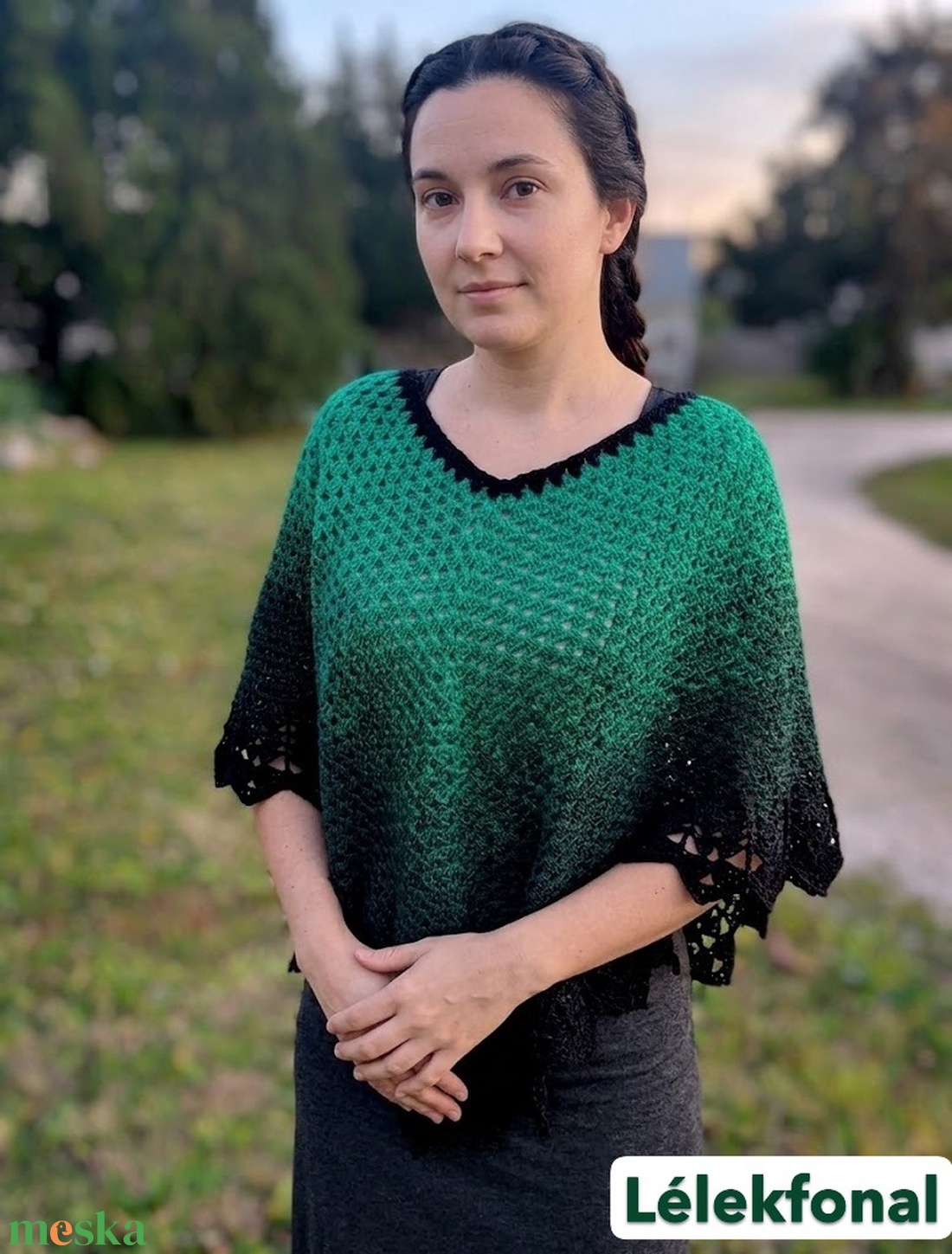 Horgolt poncsó - ruha & divat - női ruha - poncsó - Meska.hu