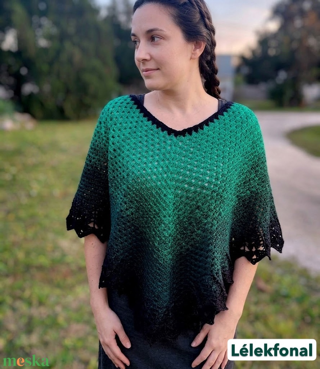 Horgolt poncsó - ruha & divat - női ruha - poncsó - Meska.hu