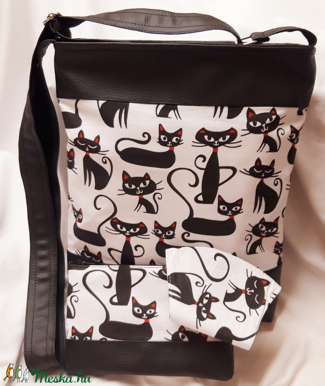 Textilbőr oldaltáska+neszesszer+maszk szett - táska & tok - kézitáska & válltáska - vállon átvethető táska - Meska.hu