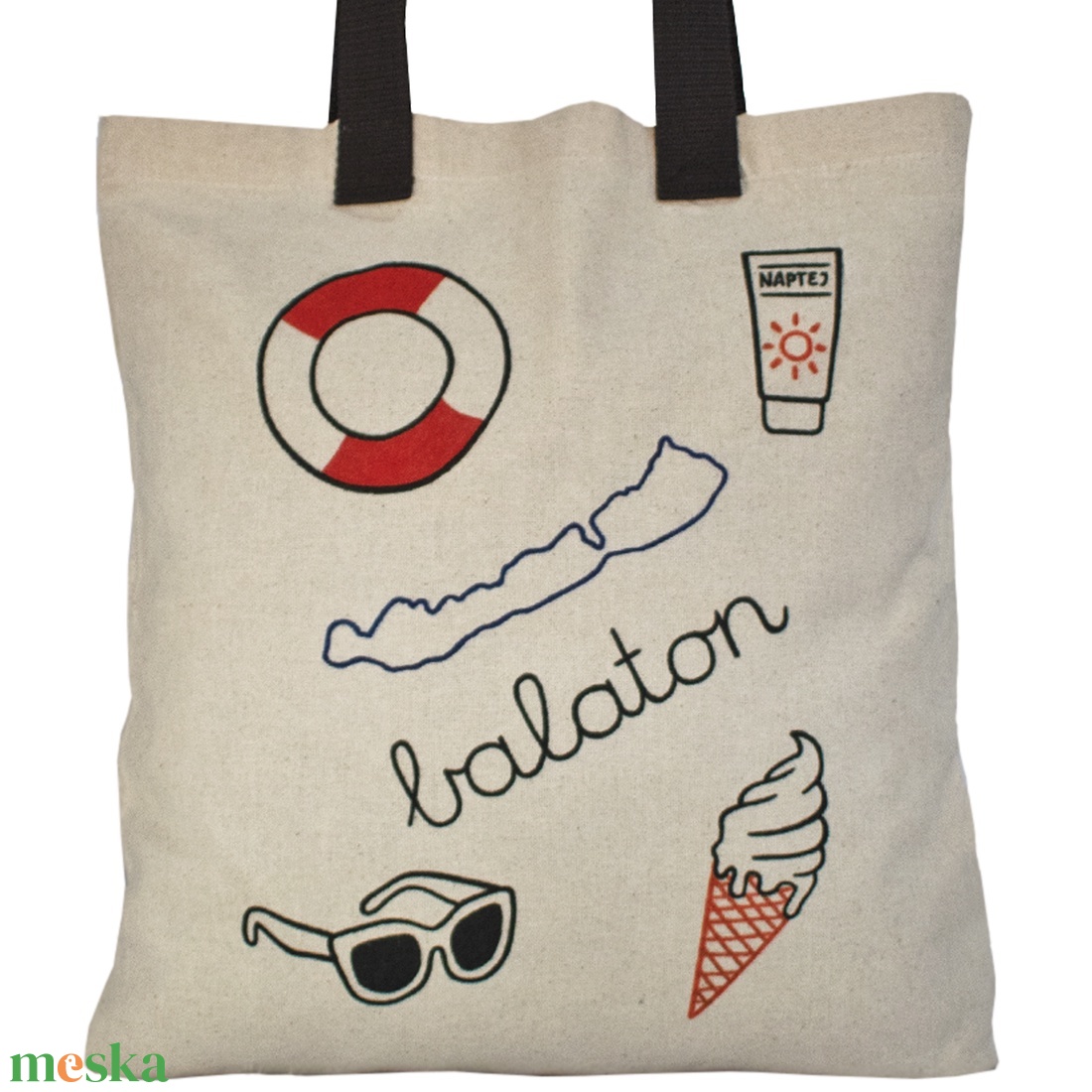Balaton vászontáska - táska & tok - bevásárlás & shopper táska - shopper, textiltáska, szatyor - Meska.hu