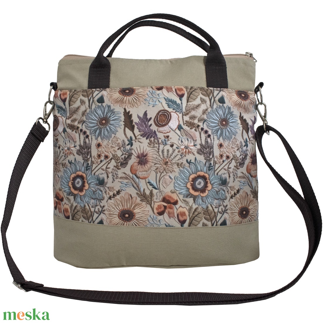 AKCIÓ! Virágos variálható crossbody táska - táska & tok - variálható táska - Meska.hu