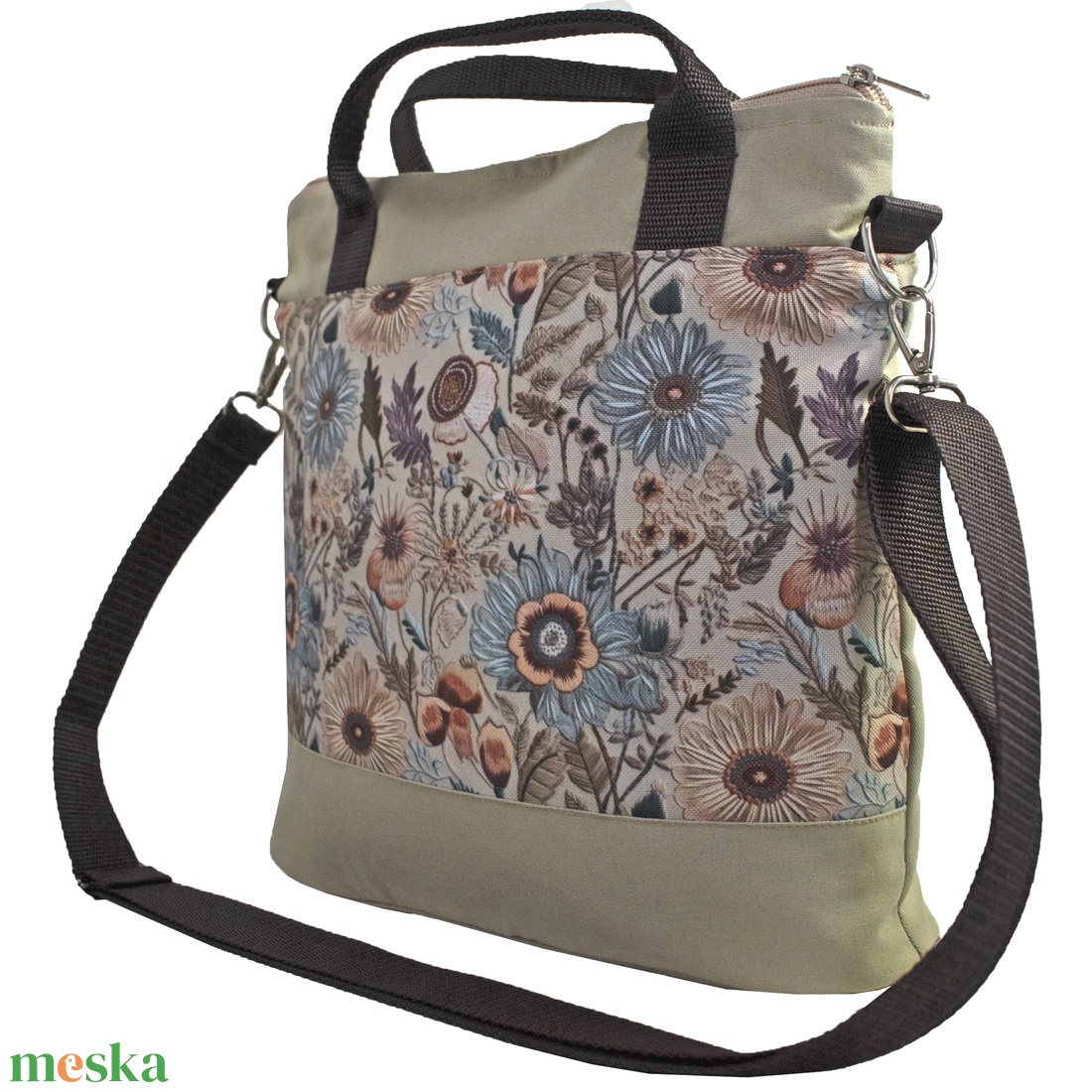 AKCIÓ! Virágos variálható crossbody táska - táska & tok - variálható táska - Meska.hu