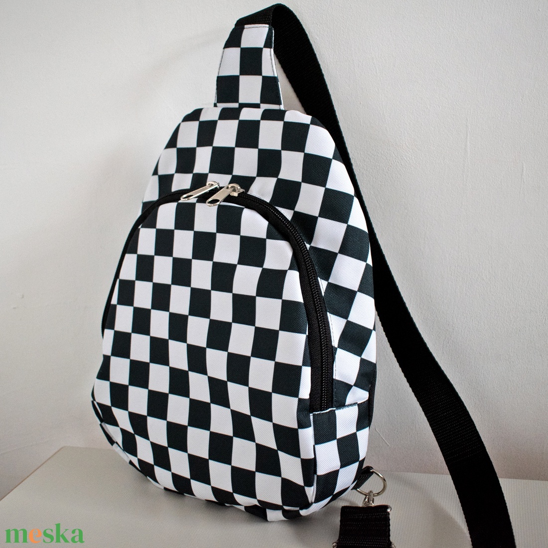 Kockás crossbody táska - táska & tok - kézitáska & válltáska - vállon átvethető táska - Meska.hu