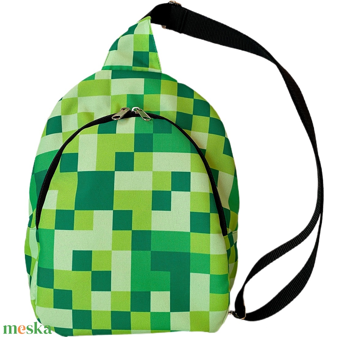 Kockás zöld crossbody táska - táska & tok - kézitáska & válltáska - vállon átvethető táska - Meska.hu