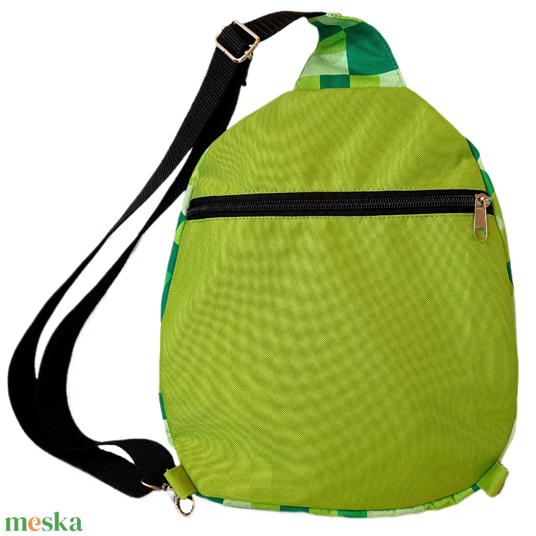 Kockás zöld crossbody táska - táska & tok - kézitáska & válltáska - vállon átvethető táska - Meska.hu