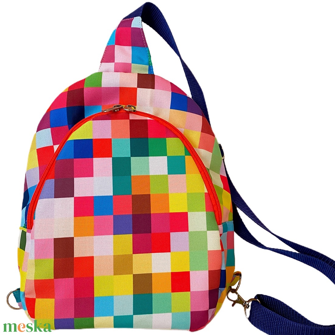 Kockás színes crossbody táska - táska & tok - kézitáska & válltáska - vállon átvethető táska - Meska.hu