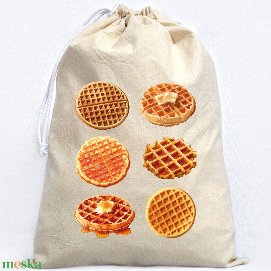 WAFFLE - gofri mintás kenyeres zsák - táska & tok - bevásárlás & shopper táska - kenyeres zsák - Meska.hu