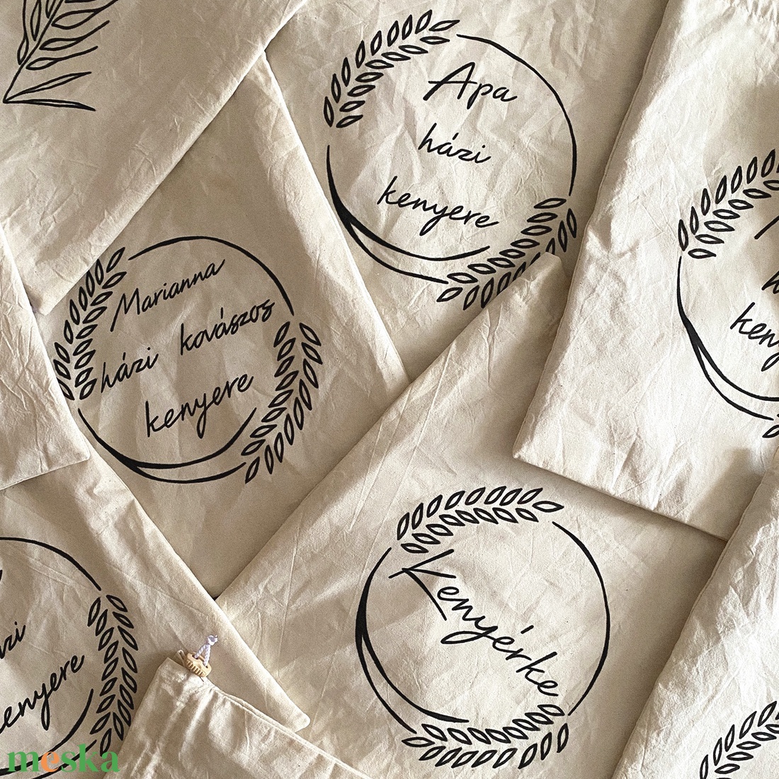 Saját szöveges, feliratos kenyeres zsák - táska & tok - bevásárlás & shopper táska - kenyeres zsák - Meska.hu