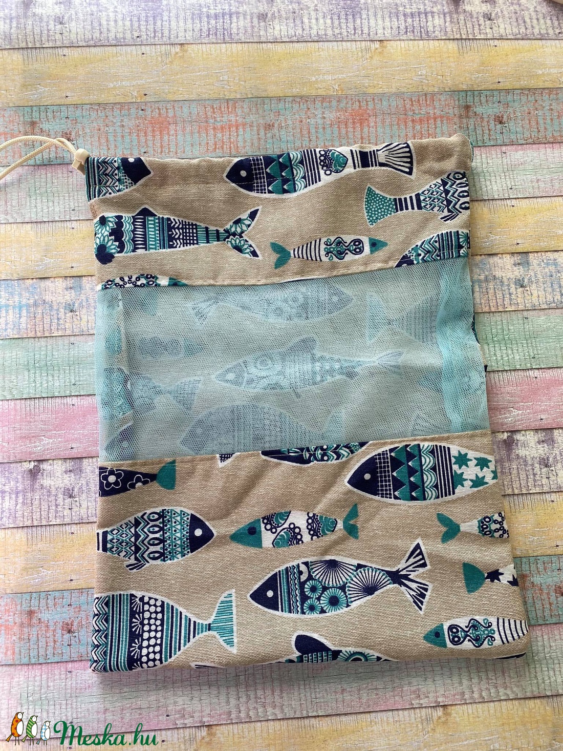 Hal mintás textil zsák/ öko zacskó  -  - Meska.hu