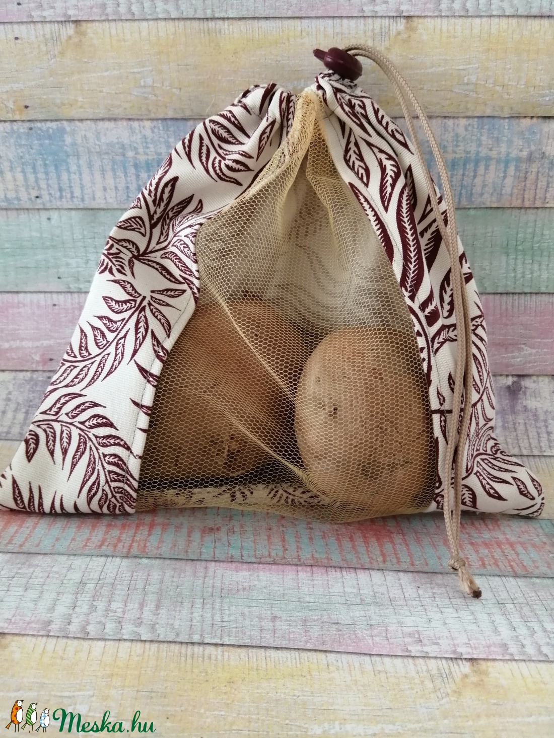Bordó levél mintás textil zsák/ öko zacskó - táska & tok - bevásárlás & shopper táska - zöldség/gyümölcs zsák - Meska.hu Bordó levél mintás textil zsák/ öko zacskó - táska & tok - bevásárlás & shopper táska - zöldség/gyümölcs zsák - Meska.hu