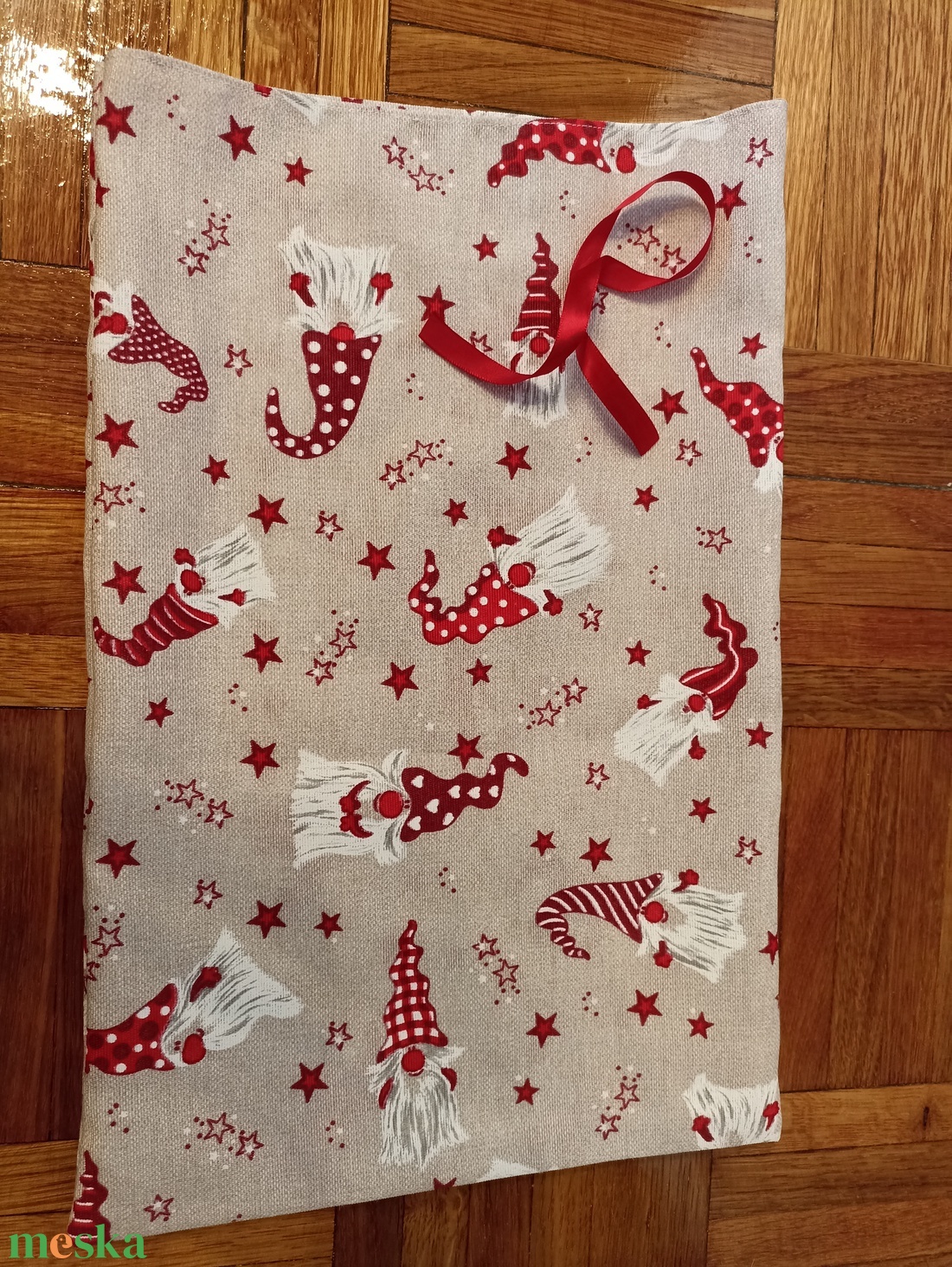 Téli manó mintás Mikulás zsák/ csomagoló - karácsony - mikulás - mikulás zsák - Meska.hu