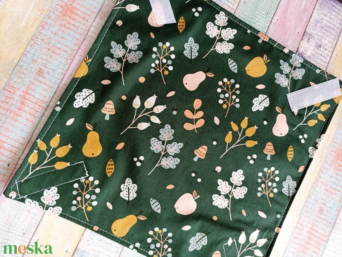 Gyümölcs/levél mintás újraszalvéta/ textil szalvéta - otthon & életmód - konyhafelszerelés, tálalás - konyhai textil - szalvéta - Meska.hu