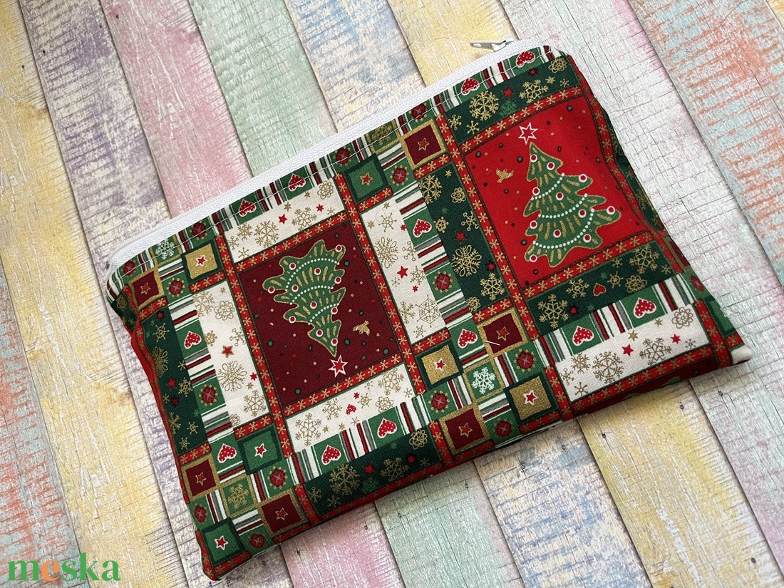 Karácsonyfa mintás uzsonnás tasak/ zsák/ csomagoló - karácsony - mikulás - mikulás zsák - Meska.hu