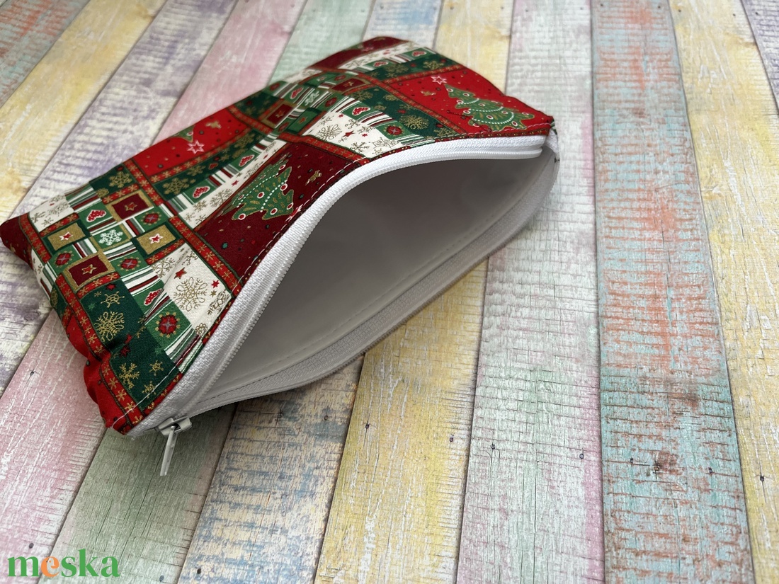 Karácsonyfa mintás uzsonnás tasak/ zsák/ csomagoló - karácsony - mikulás - mikulás zsák - Meska.hu