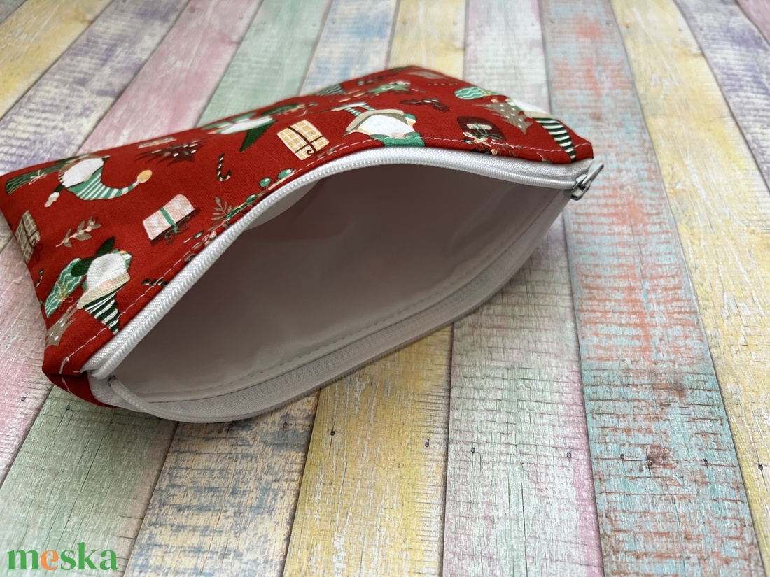 Manó mintás uzsonnás tasak/ zsák/ csomagoló - karácsony - mikulás - mikulás zsák - Meska.hu