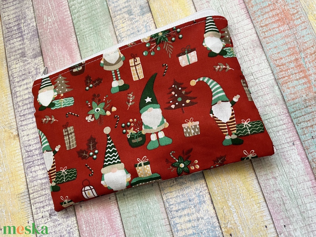 Manó mintás uzsonnás tasak/ zsák/ csomagoló - karácsony - mikulás - mikulás zsák - Meska.hu