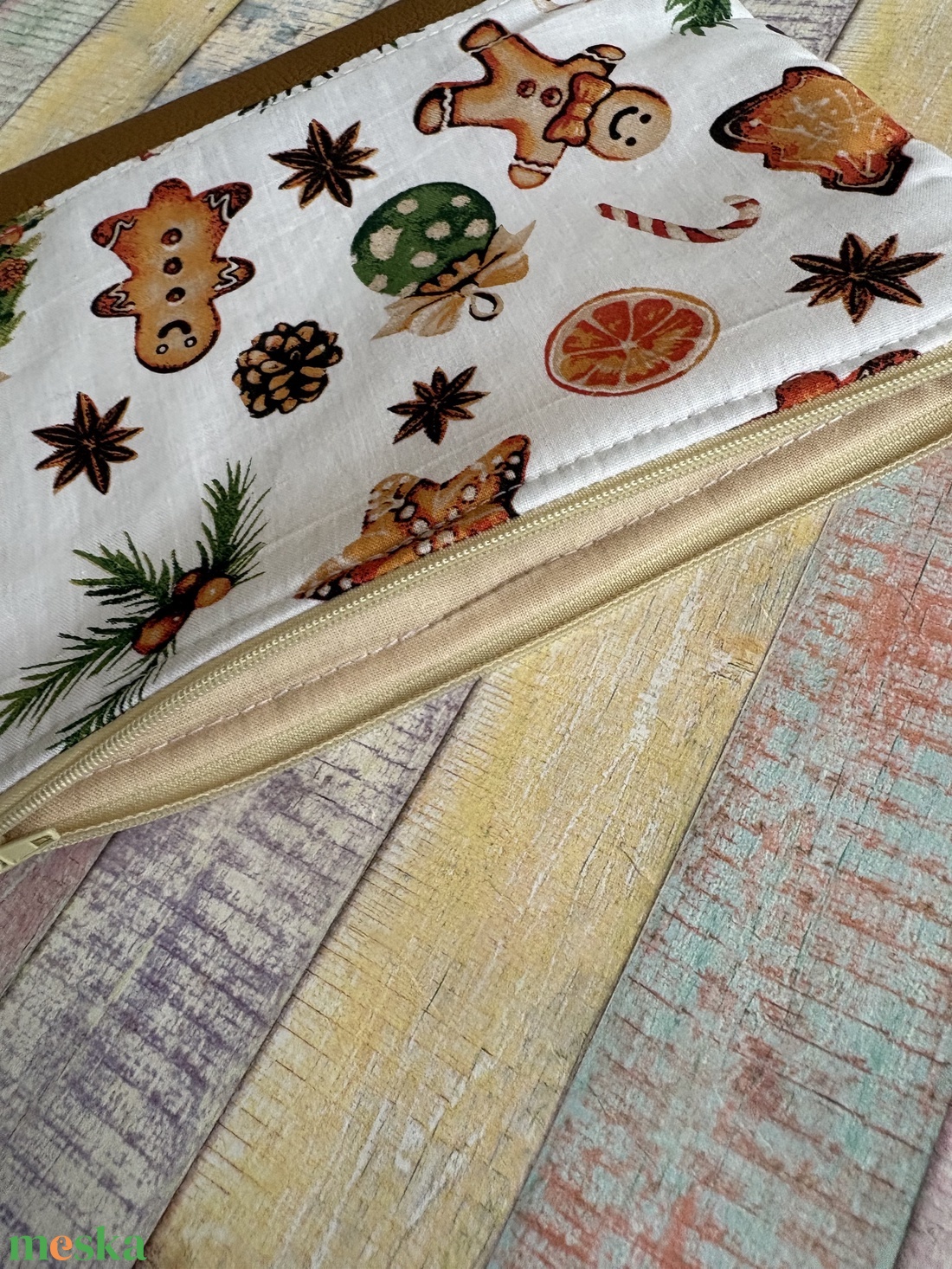 Mézeskalács mintás neszesszer/tolltartó - táska & tok - neszesszer - Meska.hu