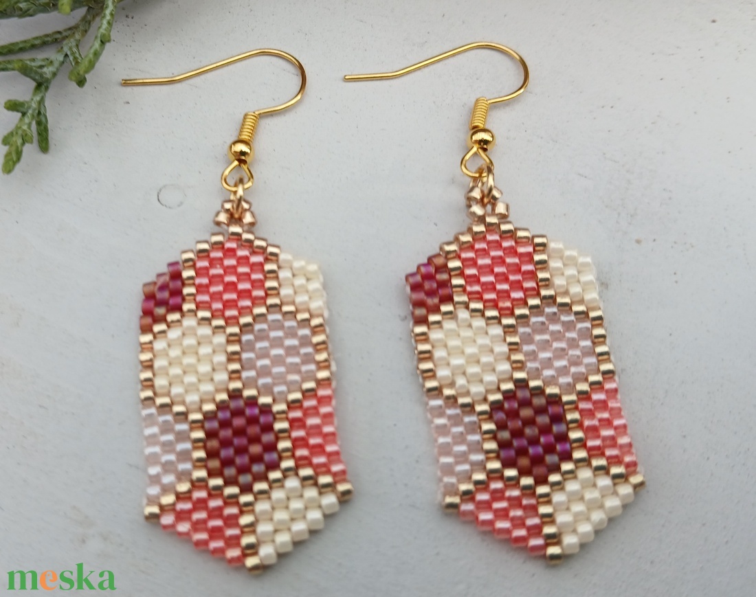 Rosegold fülbevaló - ékszer - fülbevaló - lógó fülbevaló - Meska.hu
