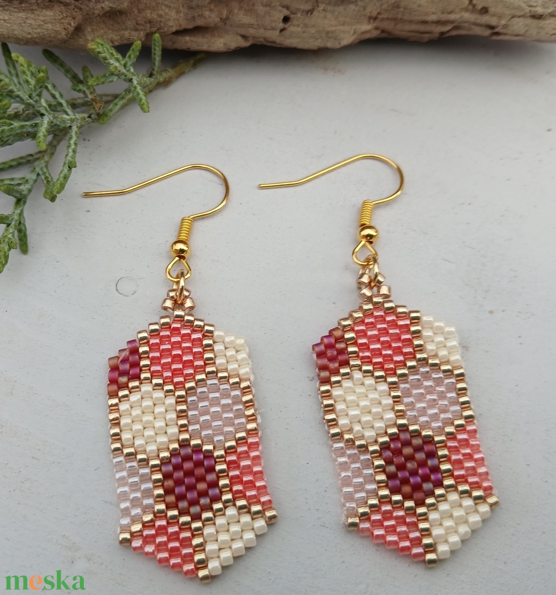 Rosegold fülbevaló - ékszer - fülbevaló - lógó fülbevaló - Meska.hu