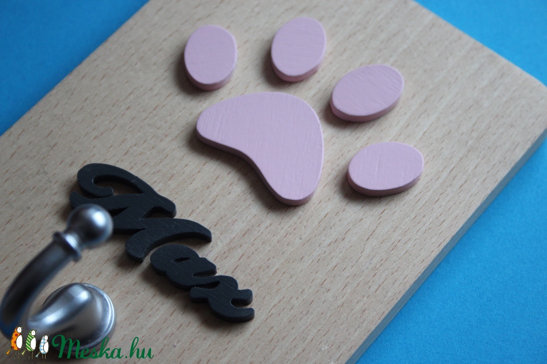 Kutyapóráz tartó fogas Póráz akasztó Kutyás fogas Poráz fogas Tappancsos fogas - otthon & életmód - kisállatoknak - kutyáknak - Meska.hu