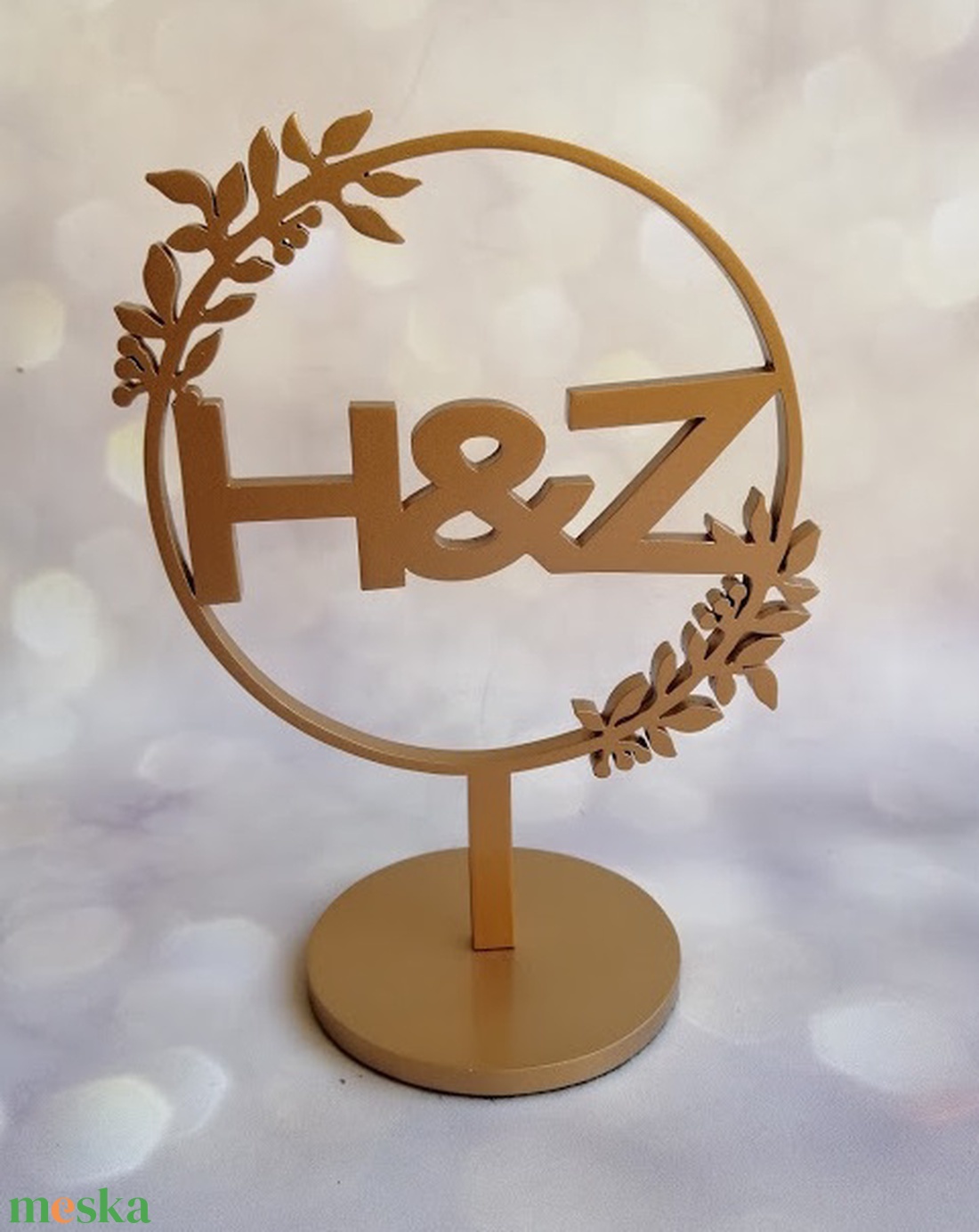 Esküvői tortadísz/csúcsdísz Monogramos menyasszonyi torta Esküvői dekoráció tortára Mágneses dekoráció - esküvő - dekoráció - tábla & jelzés - Meska.hu