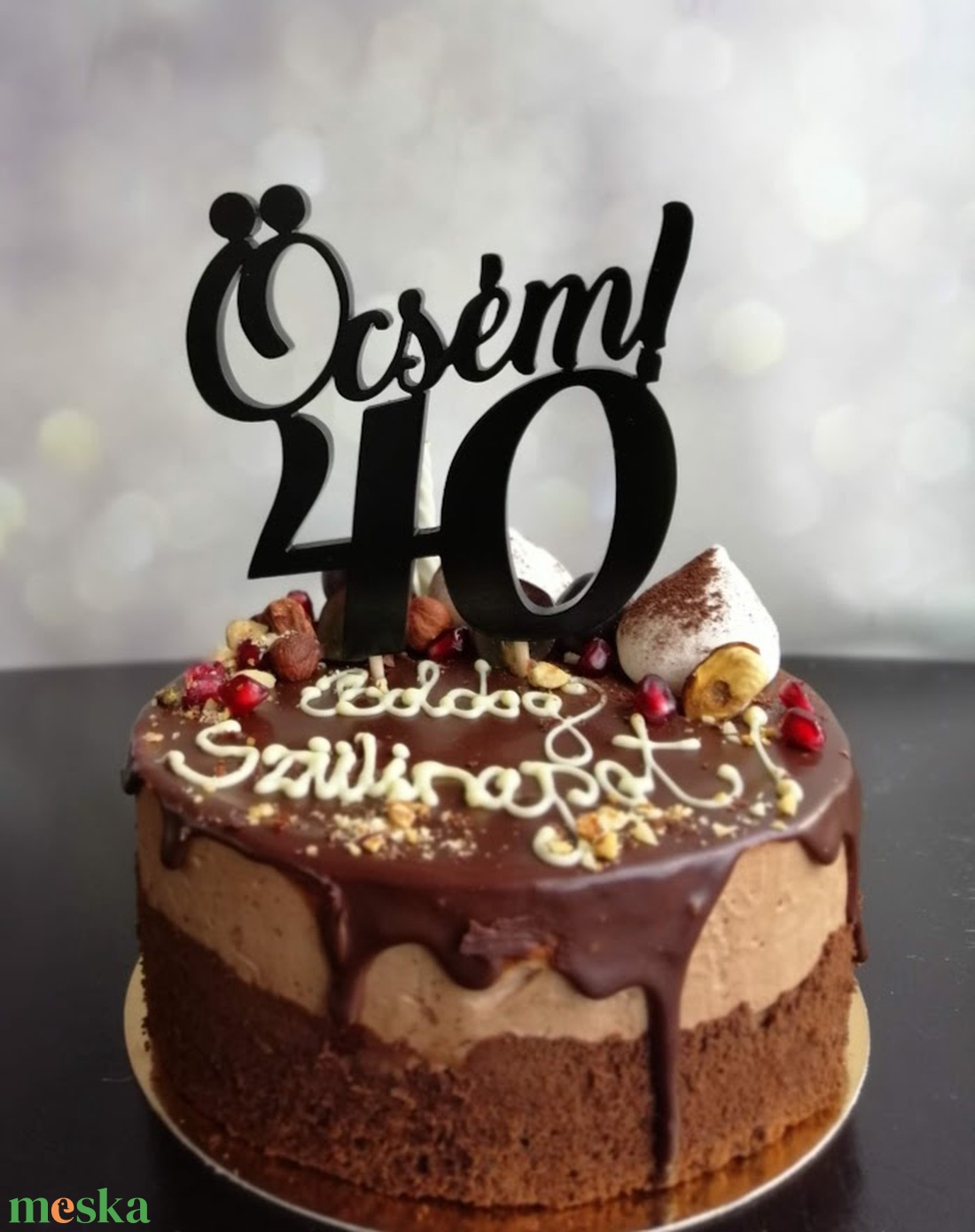 Öcsém!40 40. születésnapi humoros tortadísz /hűtőmágnes Tortadekoráció Születésnapi tortadísz - otthon & életmód - konyhafelszerelés, tálalás - sütés, főzés - sütidísz - Meska.hu