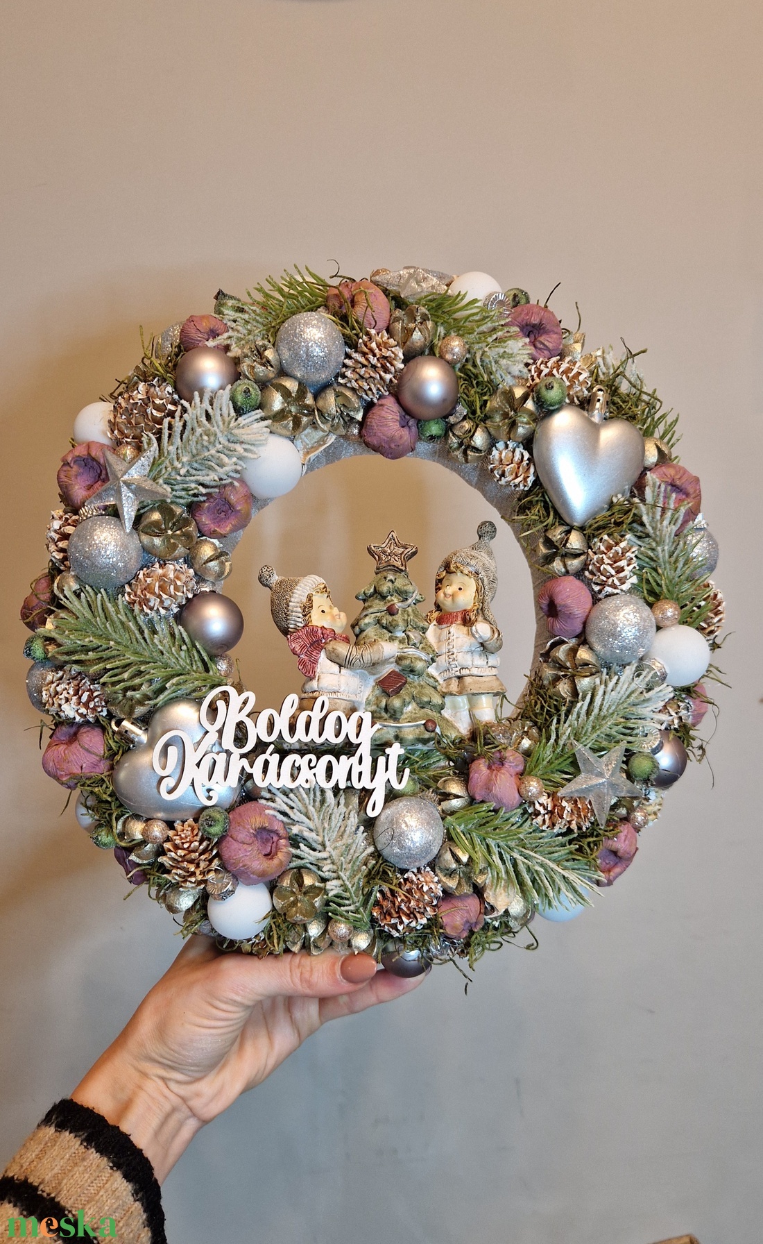 Karácsonyi ajtódísz kopogtató  - karácsony - adventi díszek - adventi ajtódísz - Meska.hu