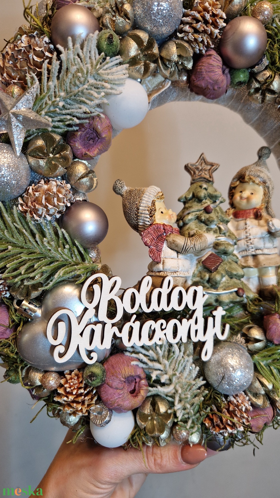 Karácsonyi ajtódísz kopogtató  - karácsony - adventi díszek - adventi ajtódísz - Meska.hu