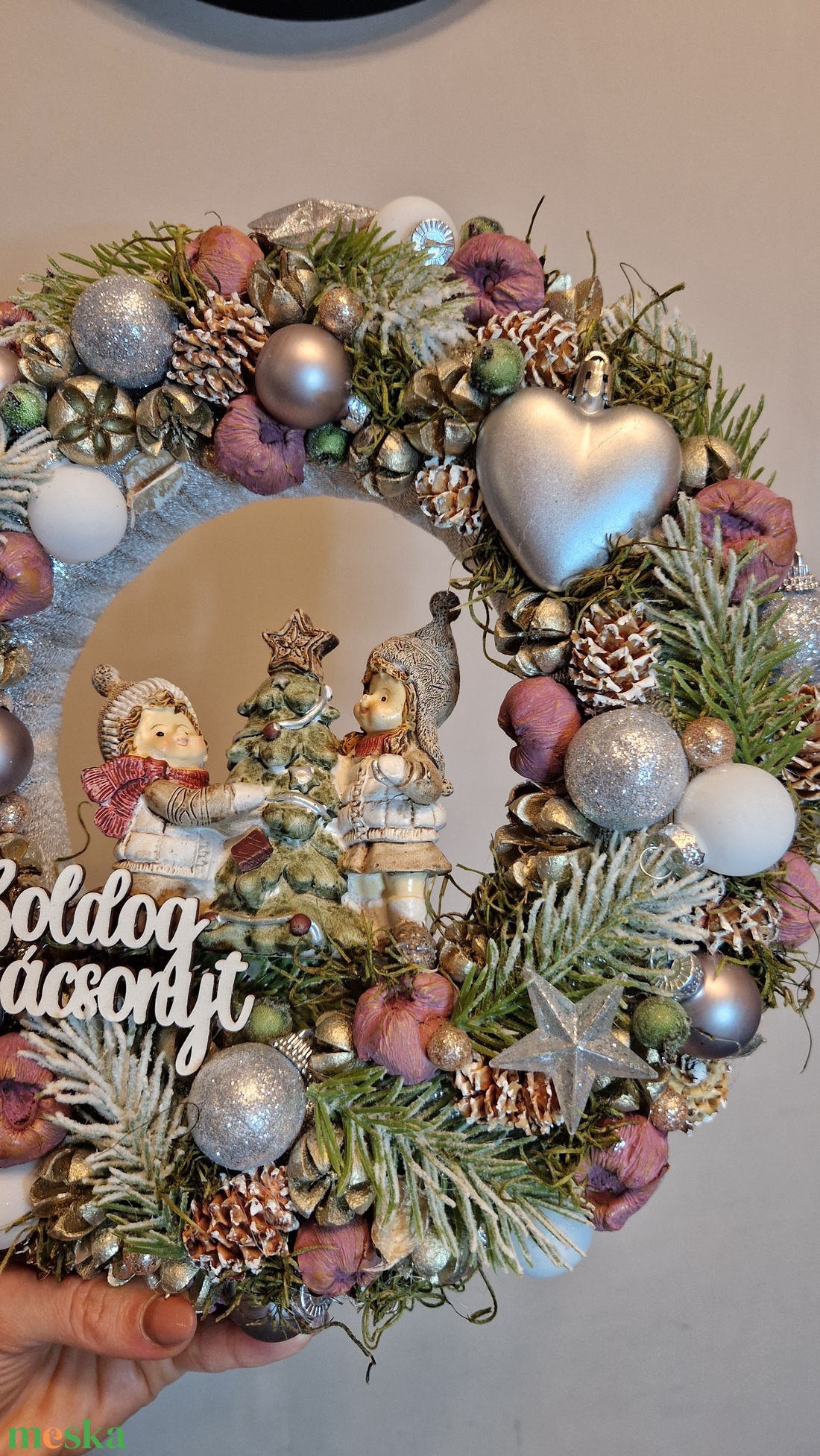 Karácsonyi ajtódísz kopogtató  - karácsony - adventi díszek - adventi ajtódísz - Meska.hu